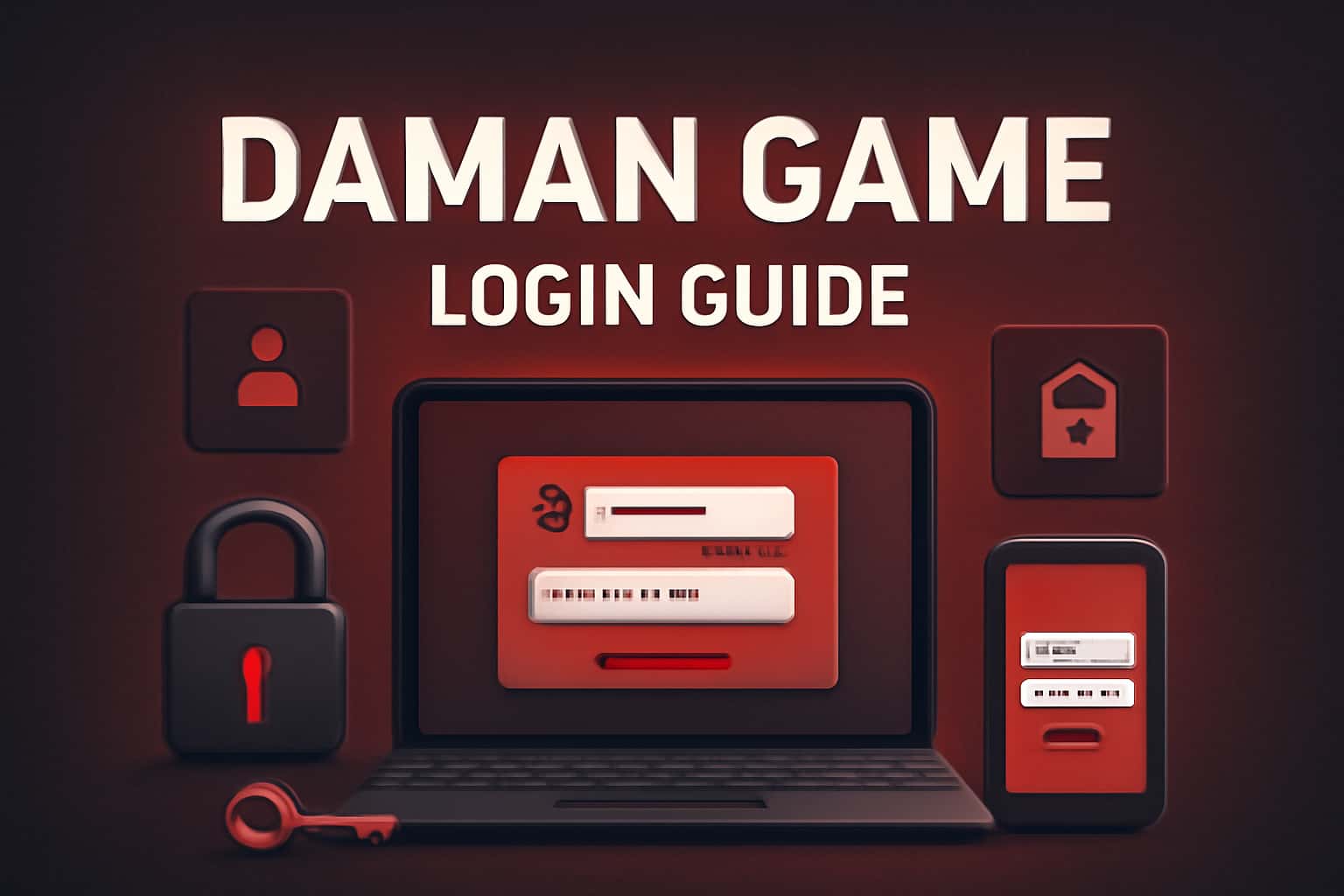 A visually engaging representation of accessing the Daman Game portal.