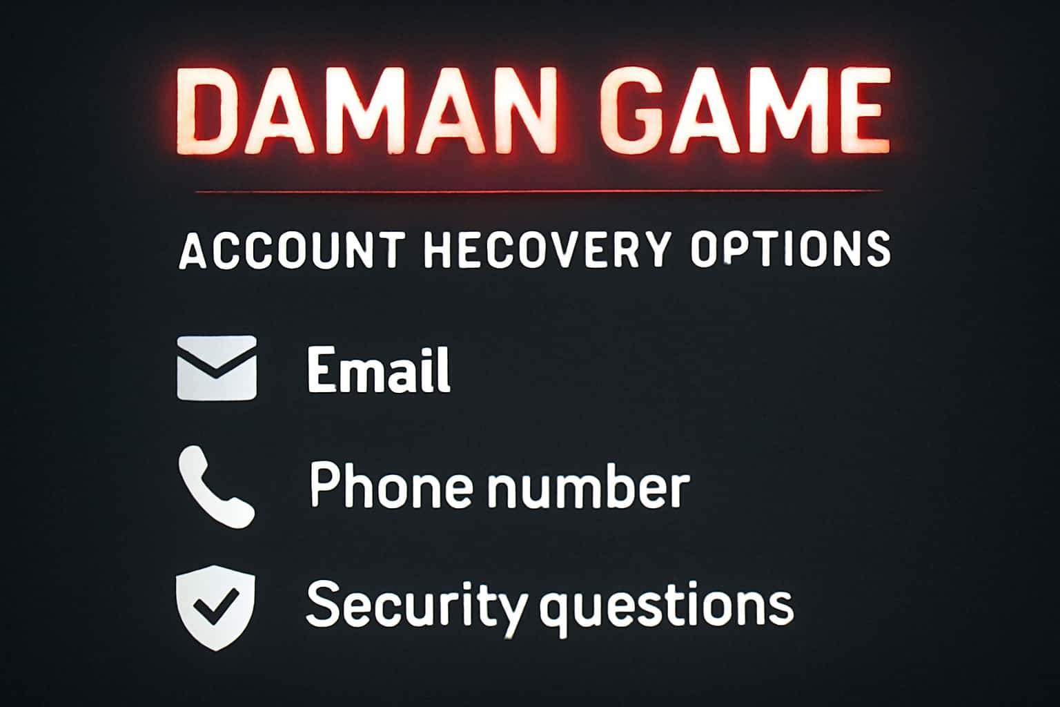 A visual representation of the Daman Game account recovery process.