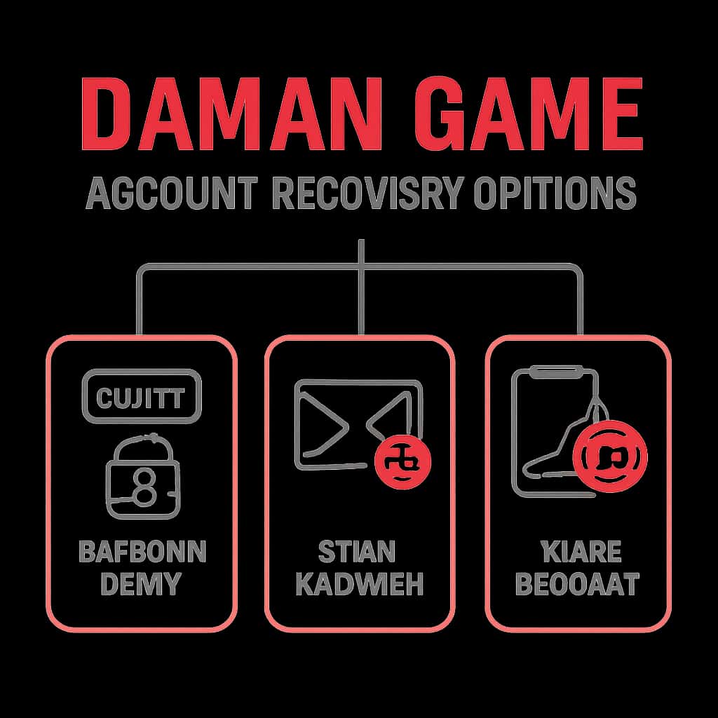 An educational diagram on Daman Game account recovery options.