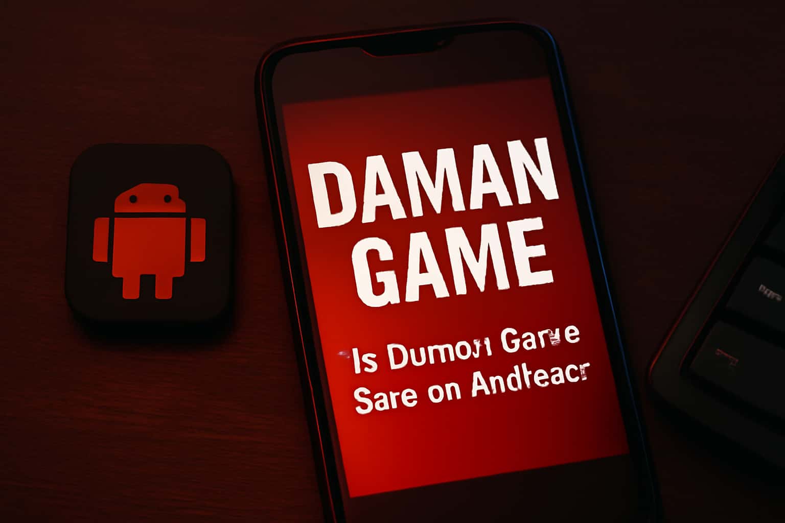 A neutral informational graphic about the safety of Daman Game on Android devices.