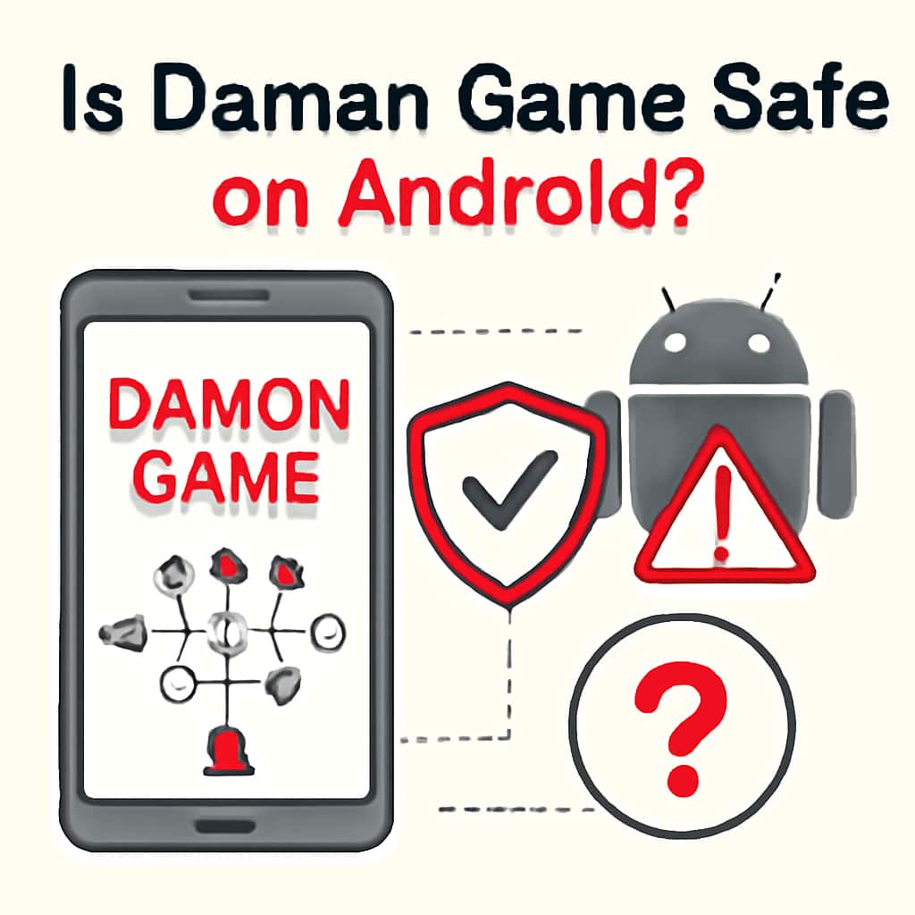 An educational illustration of security measures for Daman Game on Android.